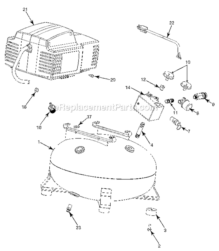 Page A Diagram and Parts List for CFFN250S  Porter Cable Compressor